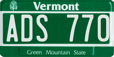 VT license plate ADS770
