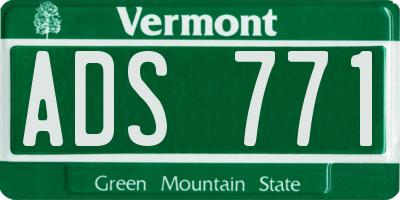 VT license plate ADS771