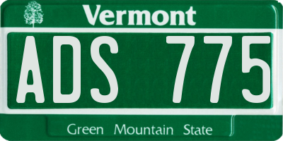 VT license plate ADS775