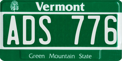 VT license plate ADS776
