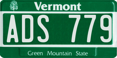 VT license plate ADS779