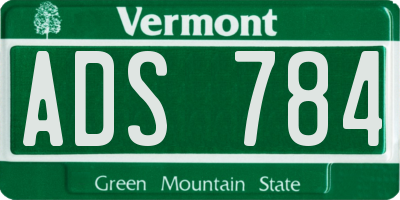 VT license plate ADS784