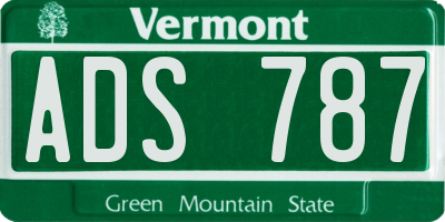 VT license plate ADS787