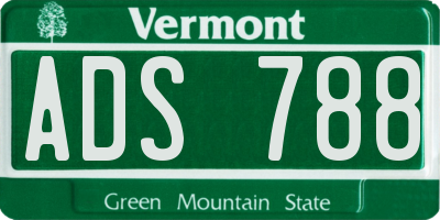 VT license plate ADS788