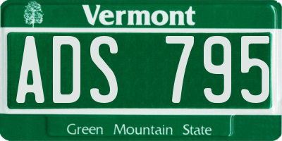 VT license plate ADS795