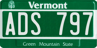 VT license plate ADS797