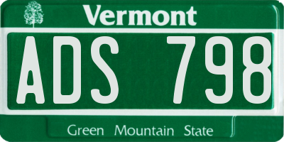 VT license plate ADS798