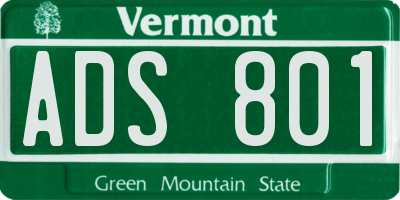 VT license plate ADS801