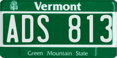VT license plate ADS813