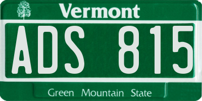 VT license plate ADS815