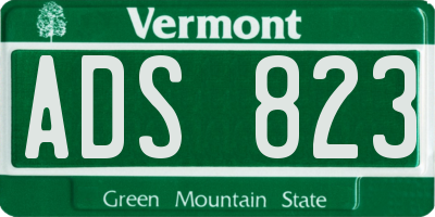 VT license plate ADS823
