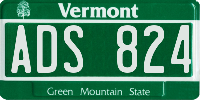 VT license plate ADS824