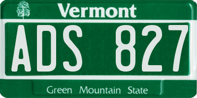 VT license plate ADS827
