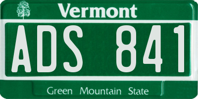 VT license plate ADS841