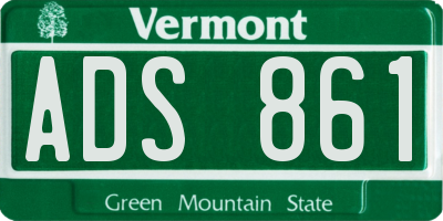 VT license plate ADS861