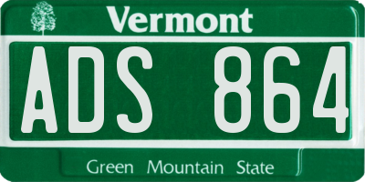 VT license plate ADS864