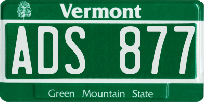 VT license plate ADS877