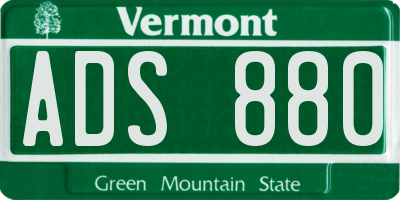 VT license plate ADS880