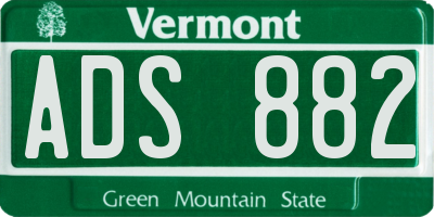 VT license plate ADS882