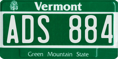 VT license plate ADS884