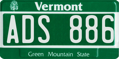 VT license plate ADS886