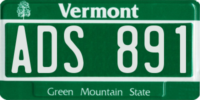 VT license plate ADS891