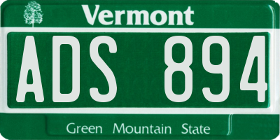 VT license plate ADS894