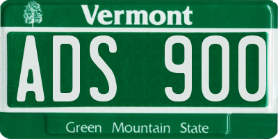 VT license plate ADS900