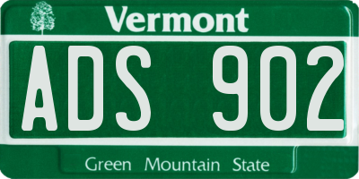 VT license plate ADS902