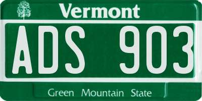 VT license plate ADS903
