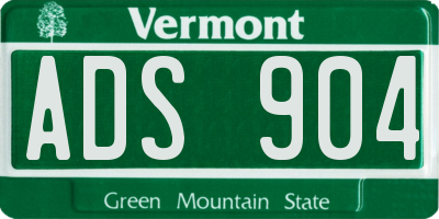 VT license plate ADS904