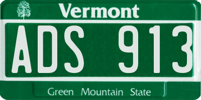 VT license plate ADS913
