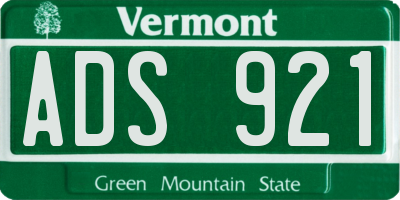 VT license plate ADS921