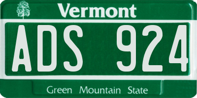 VT license plate ADS924