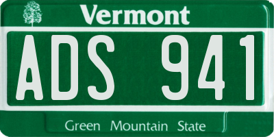 VT license plate ADS941