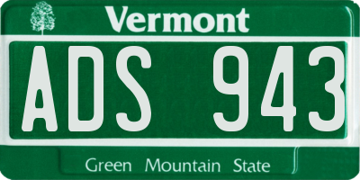VT license plate ADS943