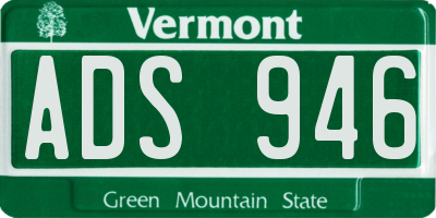 VT license plate ADS946