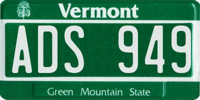 VT license plate ADS949