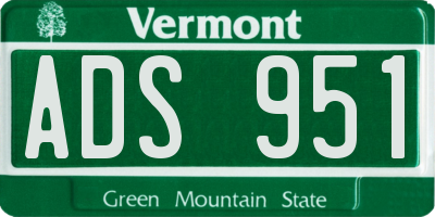 VT license plate ADS951