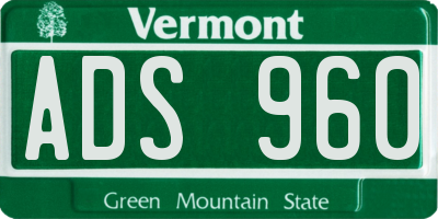 VT license plate ADS960