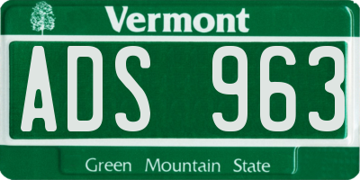 VT license plate ADS963