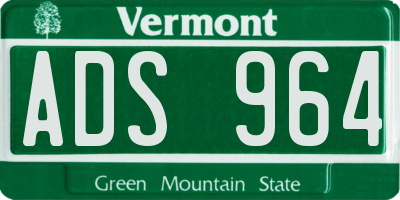 VT license plate ADS964