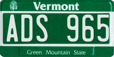 VT license plate ADS965