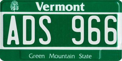 VT license plate ADS966