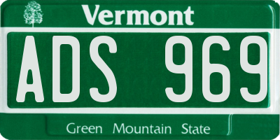 VT license plate ADS969