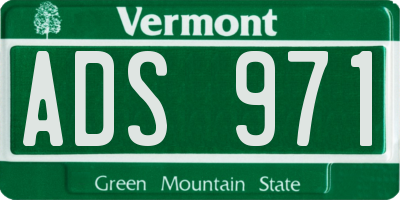 VT license plate ADS971