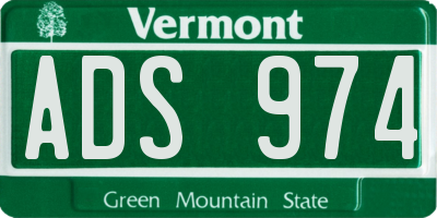VT license plate ADS974