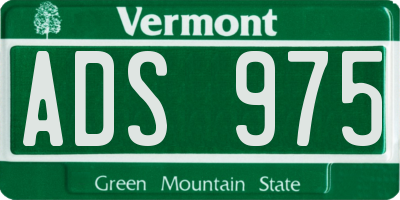 VT license plate ADS975
