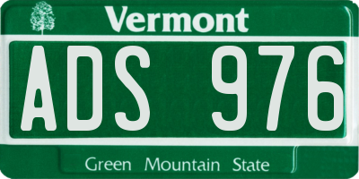VT license plate ADS976