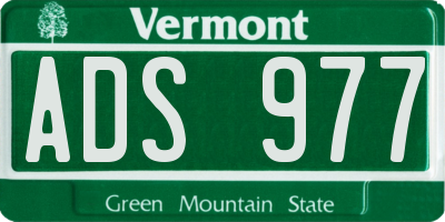 VT license plate ADS977
